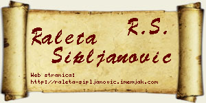 Raleta Sipljanović vizit kartica